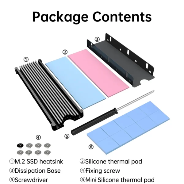 JEYI Heatsink for M.2 2280 SSD NVME PCIE with Thermal Pads