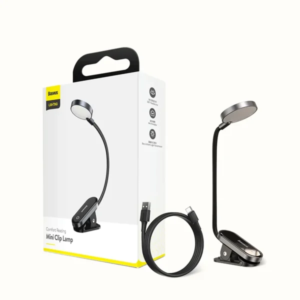 baseus-ledclip-5 Baseus Book LED Reading Lamp Flexible USB Rechargeable - Black