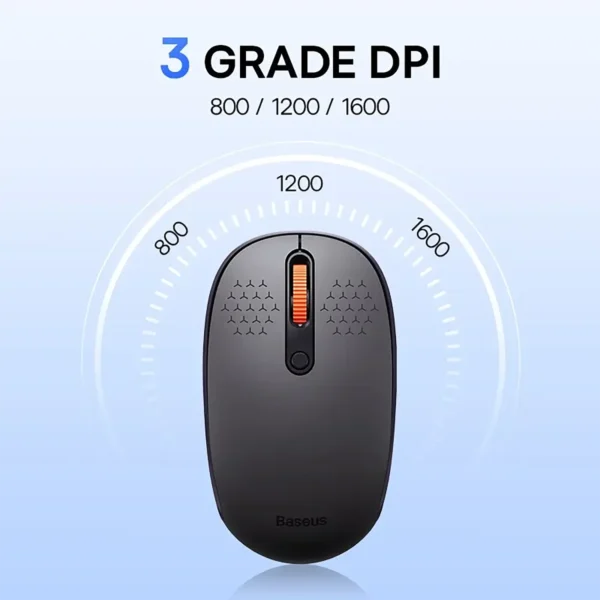 baseus-mouse-1 Baseus F01B Mouse Bluetooth 5.0 Wireless 1600 DPI Silent Click - Grey