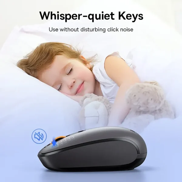 baseus-mouse-5 Baseus F01B Mouse Bluetooth 5.0 Wireless 1600 DPI Silent Click - Grey