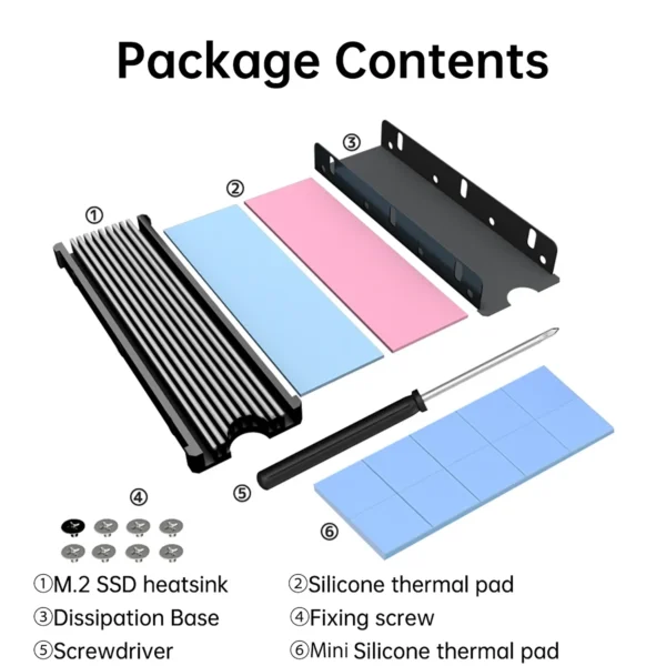 jeyi-heatsink-4 JEYI Heatsink for M.2 2280 SSD NVME PCIE with Thermal Pads