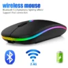 kf-S11cfce4aa2fb4b9aaa559fd60858a54bc-Wireless-Mouse-For-Laptop-PC-Bluetooth-RGB-Rechargeable-Mouses-Wireless-Computer-Silent-Mice-LED-Backlit-Ergonomic Mouse Bluetooth and Wi-Fi 2.4Ghz RGB Gaming Rechargeable - Black