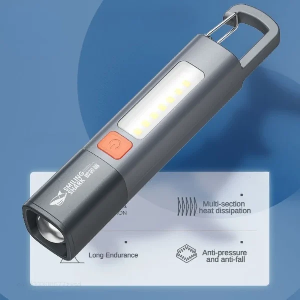 Rechargeable Outdoor Flashlight LED Portable SMILING SHARK