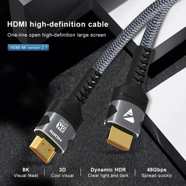 kf-S309f0fefc4454188a2ce31f0c50c5fa73-8K-HDMI-Compatible-Cable-4K-120Hz-8K-60Hz-HDMI-2-1-Cable-48Gbps-Adapter-For-RTX HDMI 2.1 Cable 8K@60Hz 4K@120Hz
