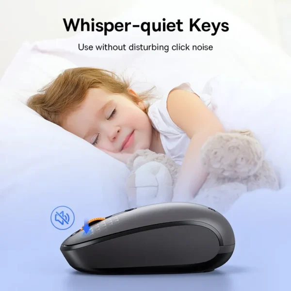 kf-Sb307adc2f7dc41c0ad428f27ba49e47cA-Baseus-F01B-Mouse-Wireless-Bluetooth-5-0-Mouse-1600-DPI-Silent-Click-For-MacBook-Tablet-Laptop Baseus F01B Mouse Bluetooth 5.0 Wireless 1600 DPI Silent Click - Grey