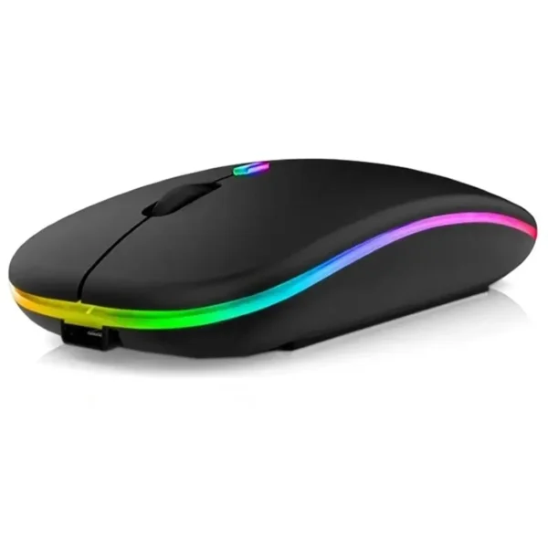 mouse-wifiblue Mouse Bluetooth and Wi-Fi 2.4Ghz RGB Gaming Rechargeable - Black