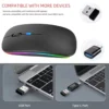 mouse-wifibluetooth-5 Mouse Bluetooth and Wi-Fi 2.4Ghz RGB Gaming Rechargeable - Black