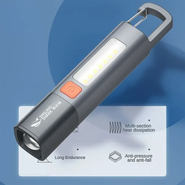 smilingshark-flashlight-1 Smiling Shark Rechargeable Outdoor Flashlight LED Portable