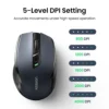 UGREEN Wireless 2.4GHz Bluetooth 5.0 Ergonomic 4000DPI 6 Mute Buttons Mouse - Black