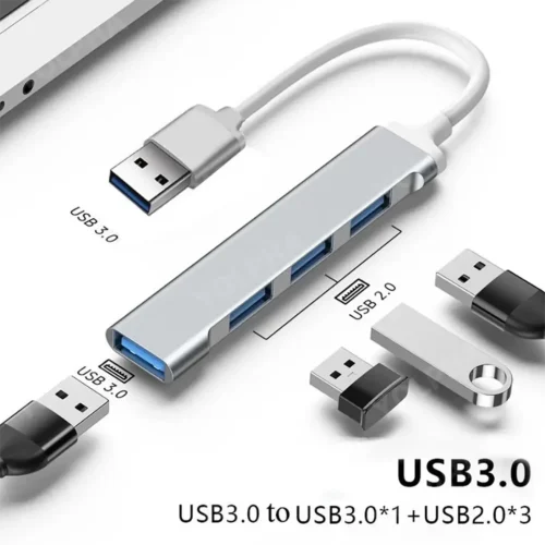 usb3-hub-main USB Hub 4 Ports - Silver