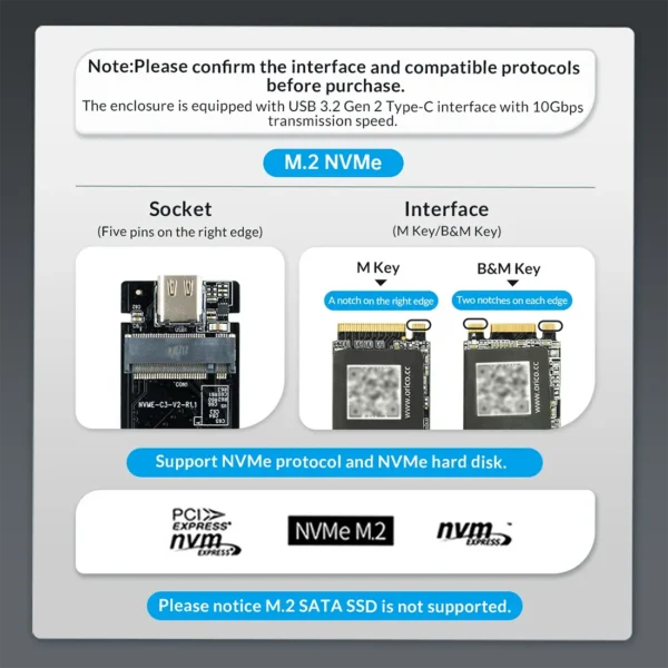 enclosure-nvme-1 Enclosure UTHAI M.2 NVME with Built-in Metal Heat Sink