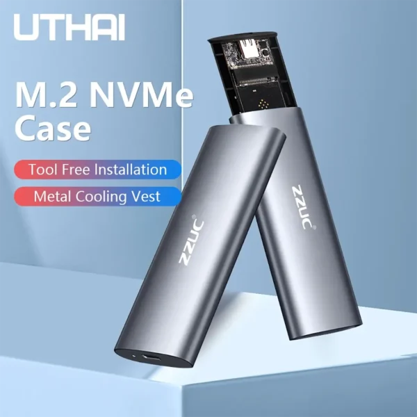enclosure-nvme-main Enclosure UTHAI M.2 NVME with Built-in Metal Heat Sink