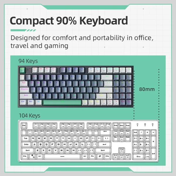 gaming-keybd-3 Machenike K500 Mechanical Keyboard Gaming Wired Hot Swappable 94 Keys RGB