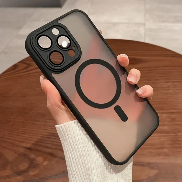 iPhone Luxury Matte Translucent MagSafe Shockproof Case