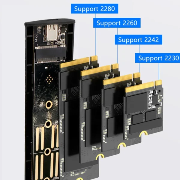 kf-S410b54e38e7045349bf06834a652230ab-UTHAI-M-6-Hard-Disk-Box-3-1-Dual-Protocol-NVME-NGFF-SATA-SSD-Type-C Enclosure UTHAI M.2 NVME with Built-in Metal Heat Sink