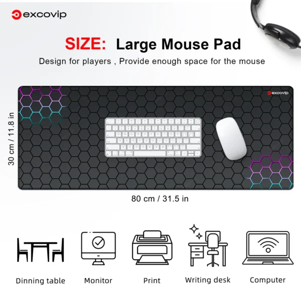 Computer Gaming Desk Mat EXCO 800x300x2mm for Mouse & keyboard