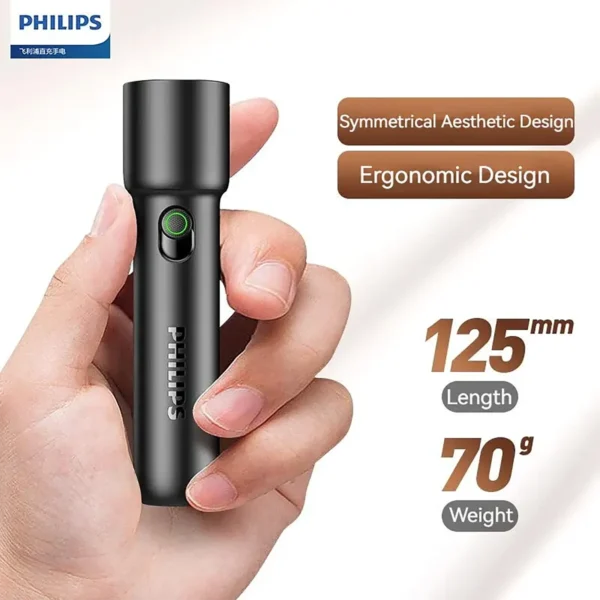 philips-torch-2 Philips LED Rechargeable Outdoor Flashlight Portable - Black