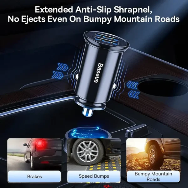 baseus-carcharger-3 Baseus 30W USB Car Quick Charger 4.0 3.0 FCP SCP USB PD Black
