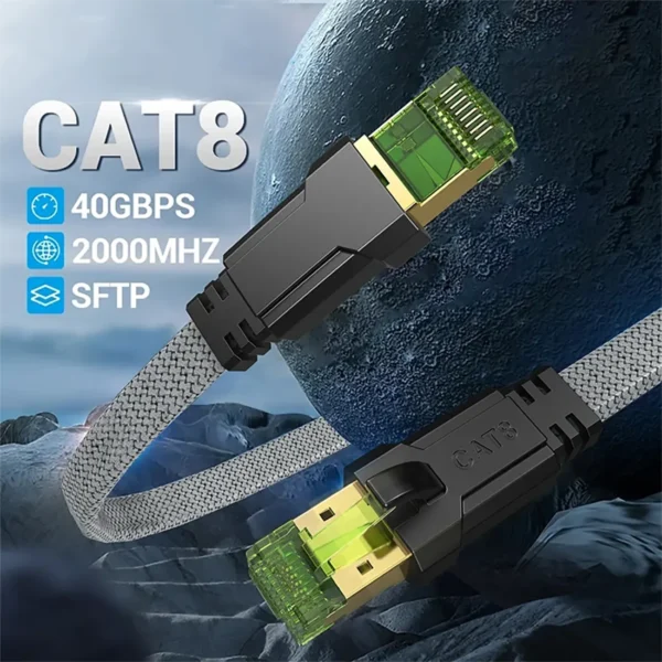 Cat8 Cyanmi Ethernet Shield Cable 40Gbps 2000MHz