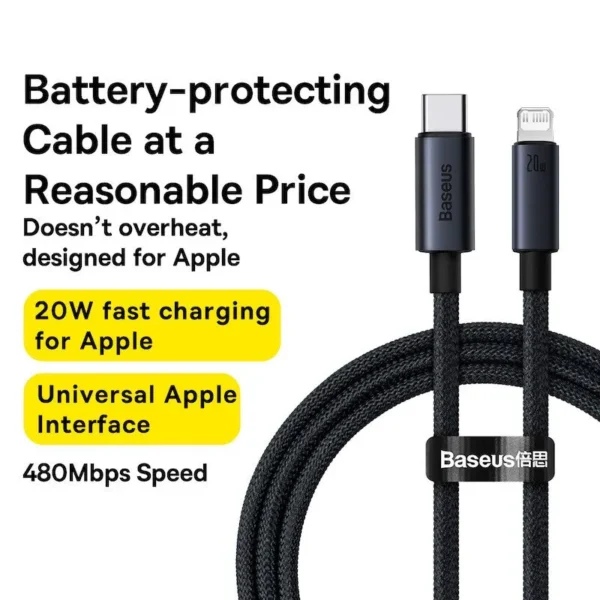 Baseus USB-C To Lightning 20W Fast Charging Cable For iPhone