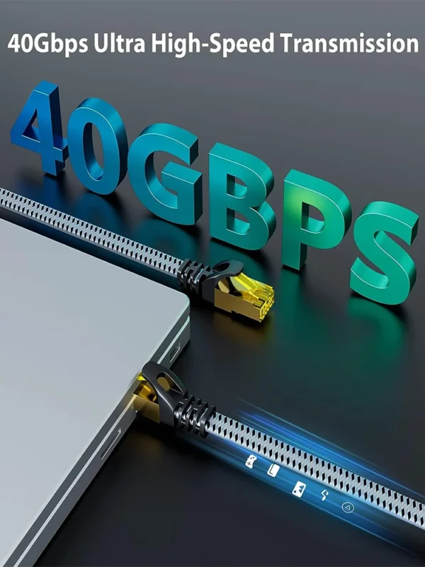 Cat8 Cyanmi Ethernet Shield Cable 40Gbps 2000MHz