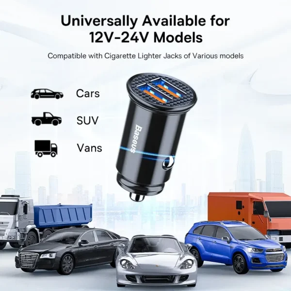 Baseus 30W USB Car Charger Quick Charge 4.0 3.0 FCP SCP USB PD