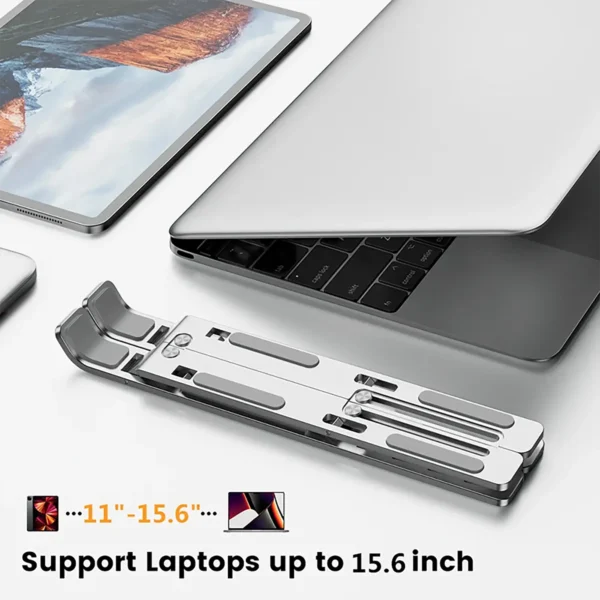 laptoptablet-holder-5 Laptop & Tablet Aluminum Alloy Holder Silver
