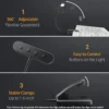 read-ledlamp-2 14Leds USB Rechargeable Reading Light Flexible Easy Clip