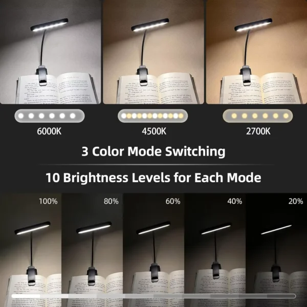 read-ledlamp-4 14Leds USB Rechargeable Reading Light Flexible Easy Clip
