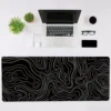topographic-mousepad-black-2 Computer Desk Mat Gaming Black and White for Mouse & keyboard 80x30cm