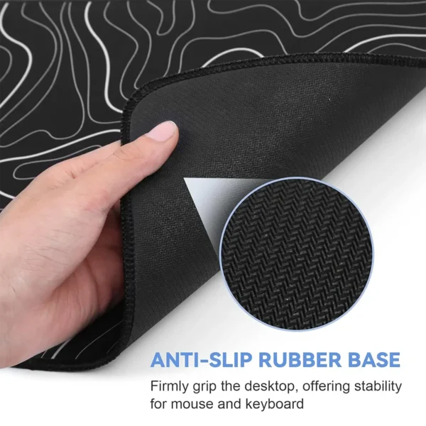 topographic-mousepad-black-4 Computer Desk Mat Gaming Black and White for Mouse & keyboard 80x30cm