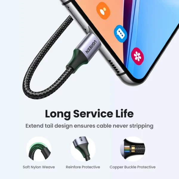 ugreen-usba-to-usbccable-3 UGreen 3A USB A to TYPE-C Cable Fast Charging Data iPhone Samsung Android