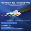 Vention Cat7 Ethernet Shield Round Cable 10Gbps 600Mhz