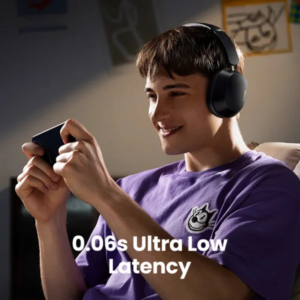 UGREEN Max5c Wireless Bluetooth 5.4 Headphones 43dB Hybrid Active Noise Cancellation Hi-Res LDAC 75H - Black