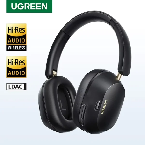 ugreen-headphone-1 UGREEN Max5c Wireless Bluetooth 5.4 Headphones 43dB Hybrid Active Noise Cancellation Hi-Res LDAC 75H - Black