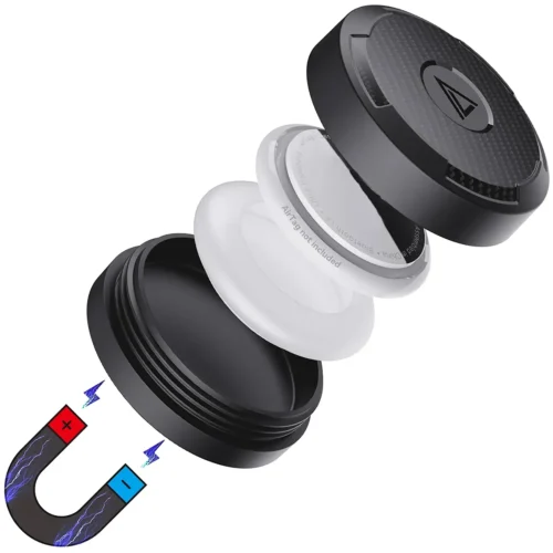 airtag-magneticenclosure-main AirTag IPX8 Waterproof Magnetic Case Holder Black
