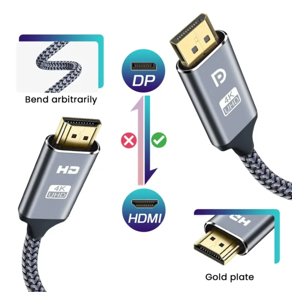 dptohdmi-4k-5 DisplayPort to HDMI 4K@30Hz Cable