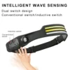 LED Sensor Camping Head Flashlight Rechargeable - Black