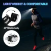 LED Strong Headlight Motion Sensor White Red Light Rechargeable - Black