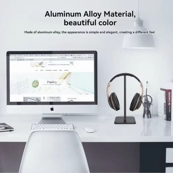 headphonestand-1 Headphone Stand Aluminum Alloy Holder - Black