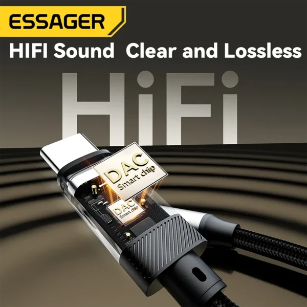 usbc-to-stereo-1 Essager Cable Adapter USB C to Female 3.5mm Audio