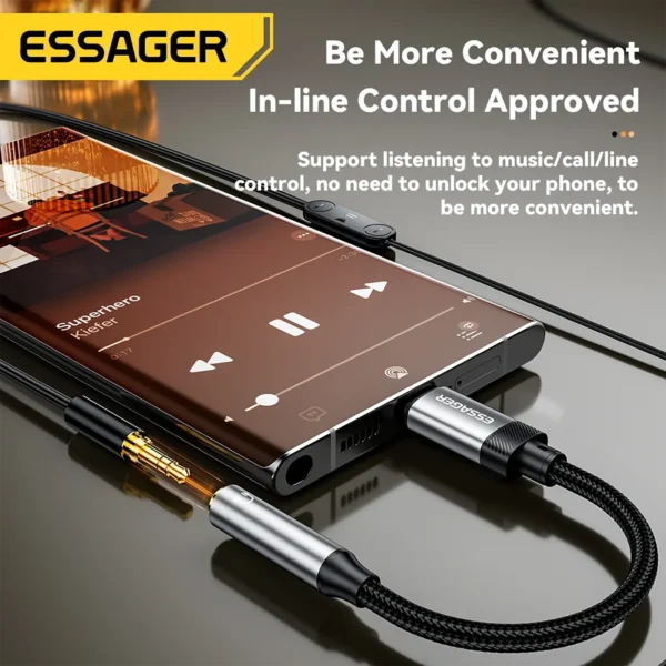 usbc-to-stereo-2 Essager Cable Adapter USB C to Female 3.5mm Audio