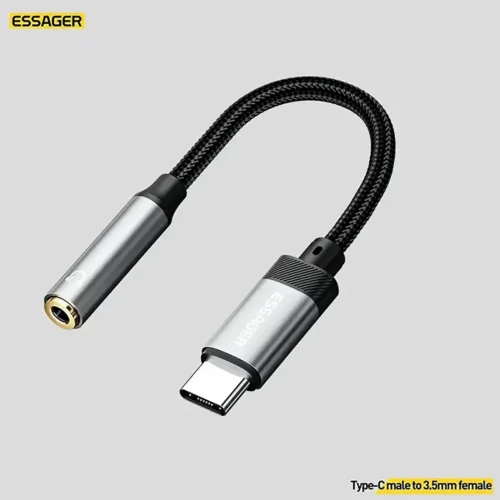 usbc-to-stereo-main Essager Cable Adapter USB C to Female 3.5mm Audio