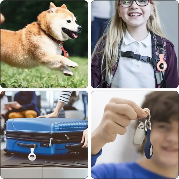 airtag-keyring-3 AirTag Silicone Shell Case for Pets Car keys Bags Black