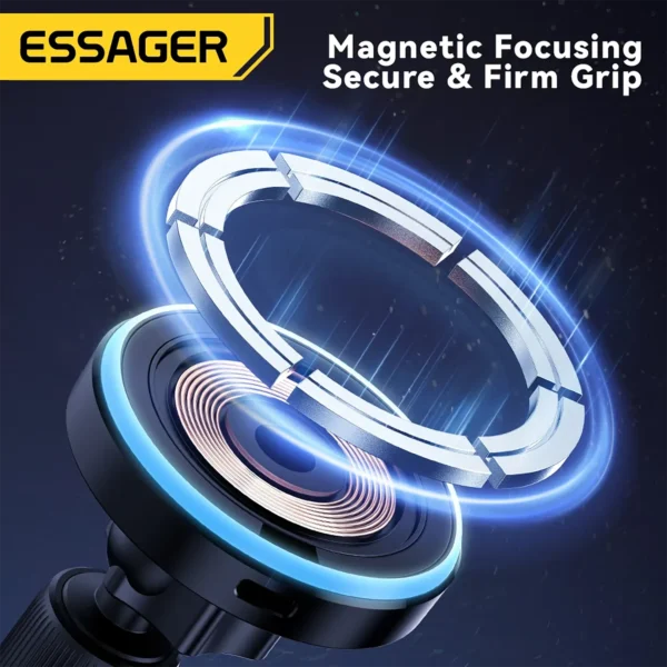 essager-carmount15w-3 Essager Phone Holder Magnetic Wireless charger 15W for Car Air Vent Outlet & Adhesive Style Black