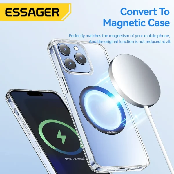 essager-magring-2 Essager Phone Magnetic Metal Ring Black for MagSafe 2pcs