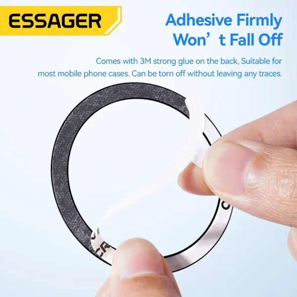 essager-magring-3 Essager Phone Magnetic Metal Ring Black for MagSafe 2pcs