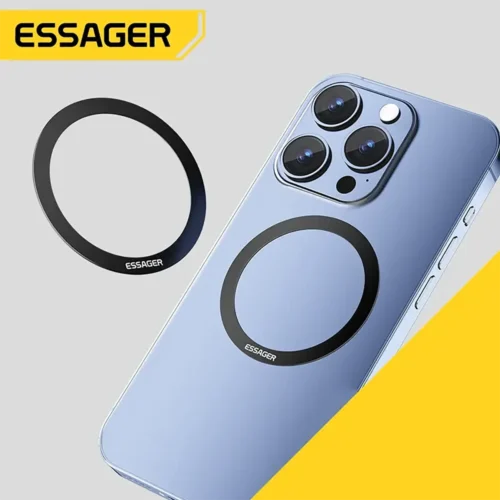 Essager Phone Magnetic Metal Ring Black for MagSafe - 2pcs