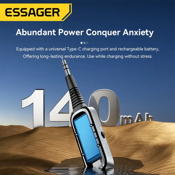 Essager Bluetooth 5.3 Transmitter & Receiver Stereo 3.5mm - Blue