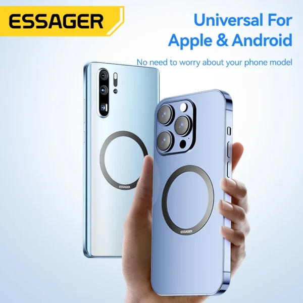 Essager Phone Magnetic Metal Ring Black for MagSafe - 2pcs